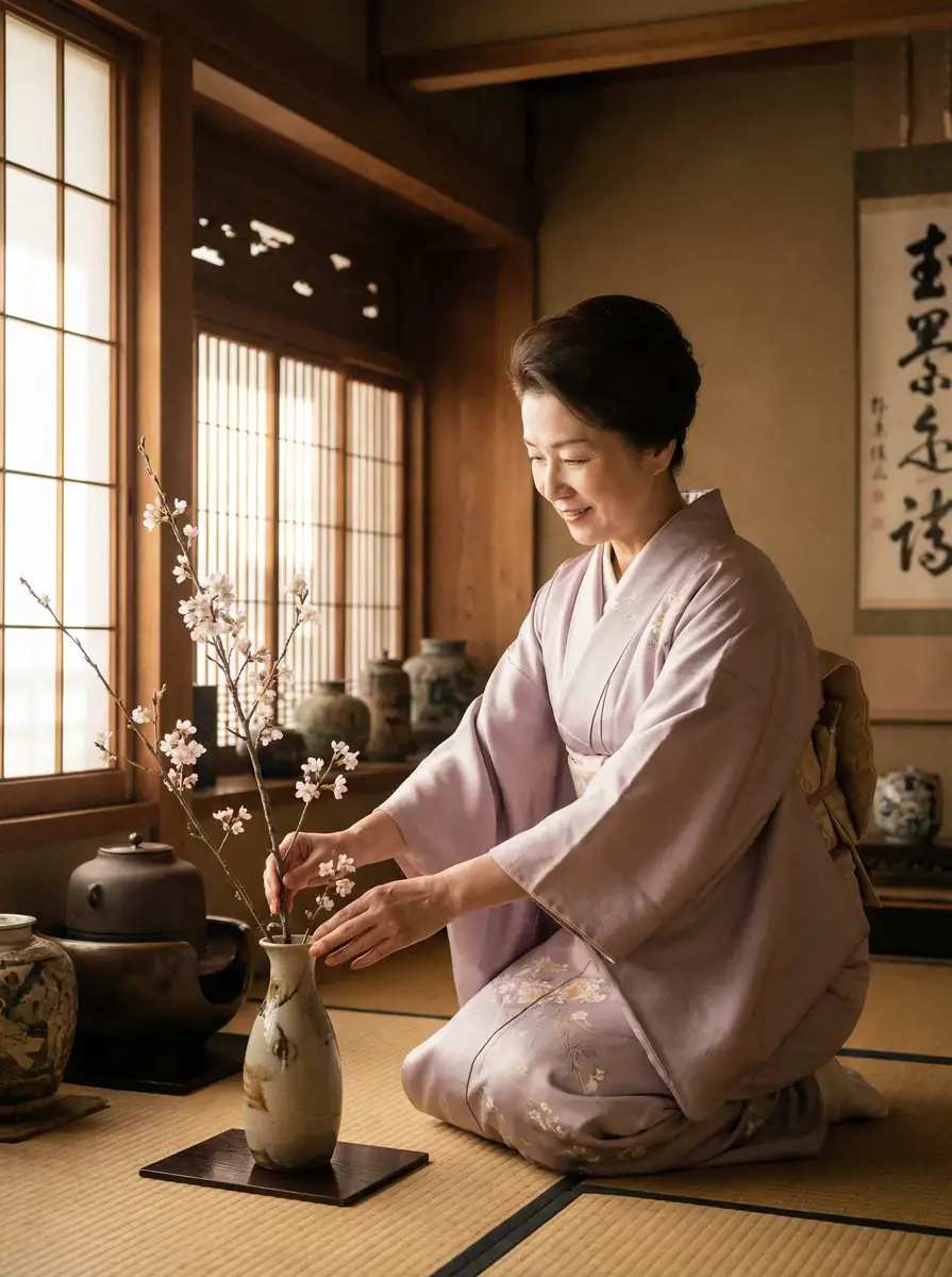 一位优雅的 遇见你之后韩剧在线观看 在和室中插花